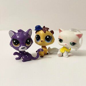 LPS Littlest Pet Shop Lot of 3 Upesi Duma Cheetah Bramble Meerson Cat